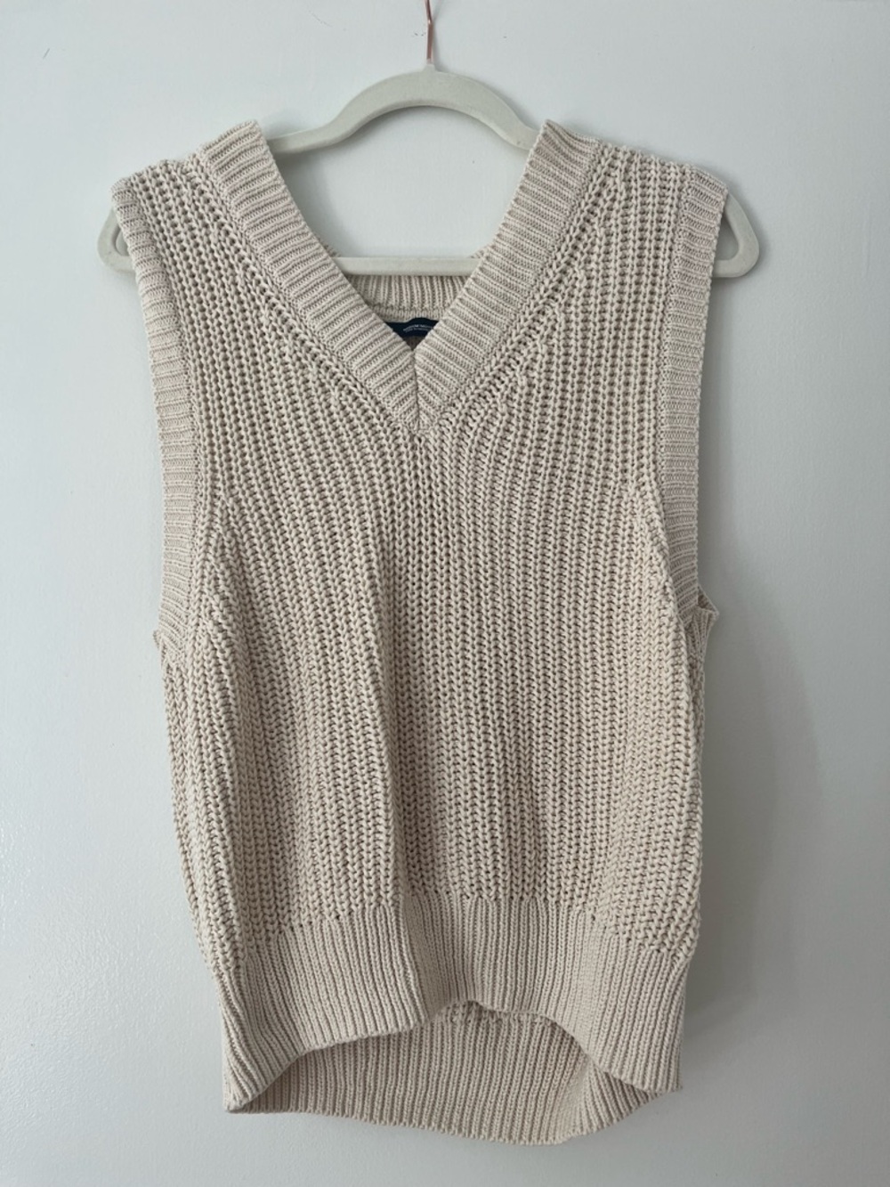 GAP 100% Cotton V-Neck Cable Knit Sweater Vest